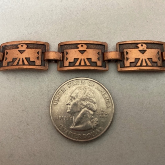Bracelet Vintage Bell Trading Post Southwestern Thunderbird Solid Copper Jewelry - Picture 5 of 5